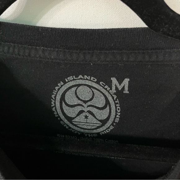 HIC Hawaiian Island Creations T shirt Medium Black blue Double sided Mens tee - Picture 6 of 7